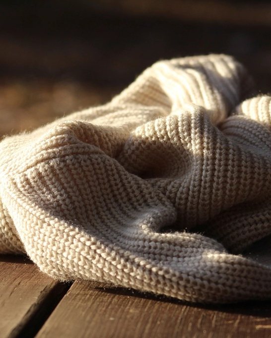 Woven Wool Throw, Oat, Undyed merino-alpaca blend